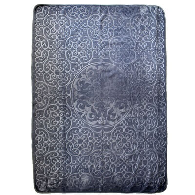 پتو گلبافت طوسی تیره گل برجسته ساده - 160x220 پتو گلبافت طوسی تیره گل برجسته ساده - 160x220