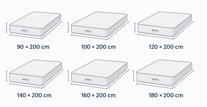 ابعاد استاندارد تشک رویال